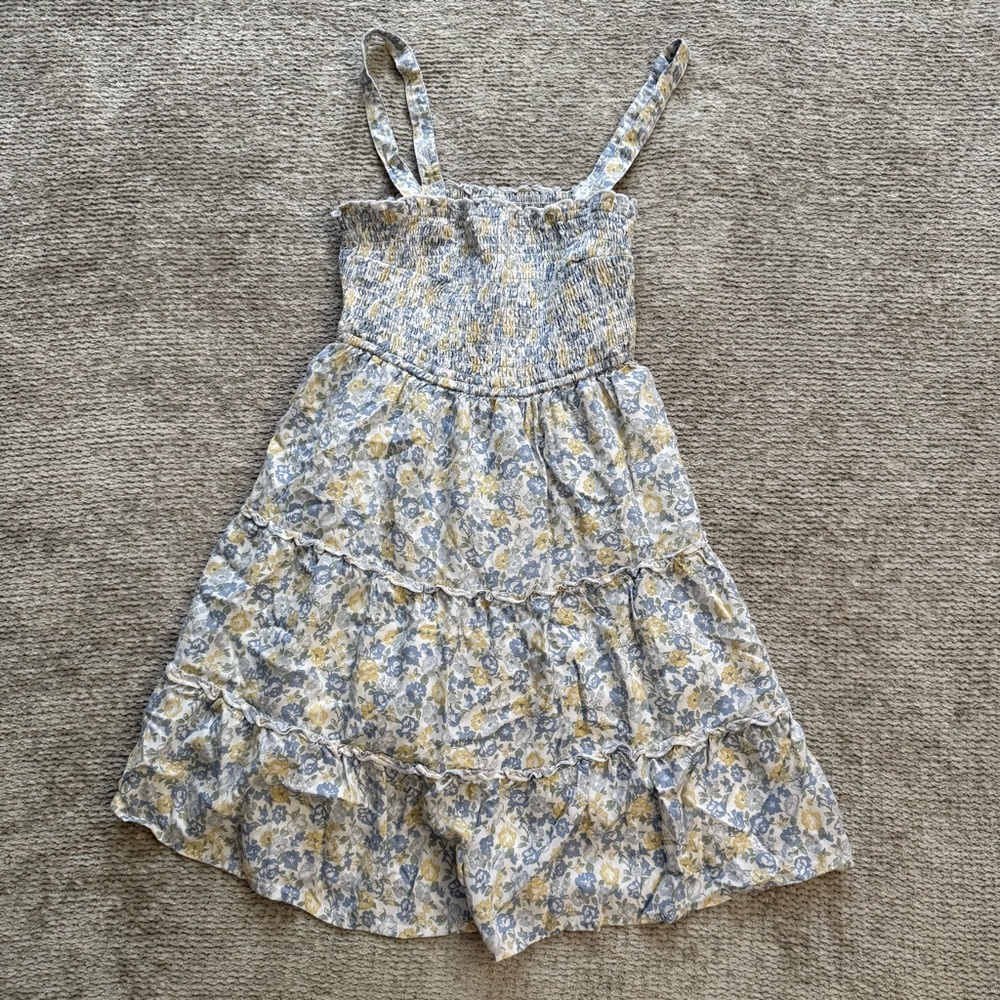 Hollister Floral Smocked‎ Tiered Mini Dress With Removable Straps XS
